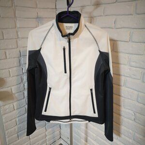 Elevate Ladies White & Grey Athletic Full Zip Jacket